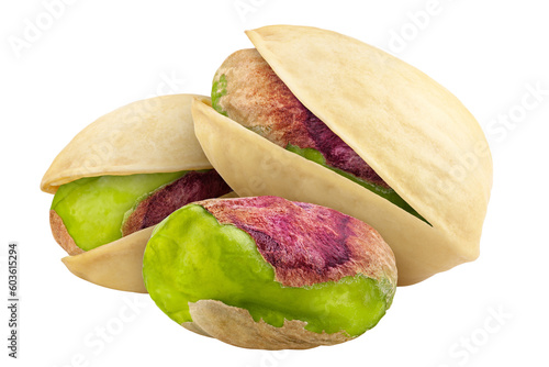 Photos pistachio isolated on white background, full depth of field