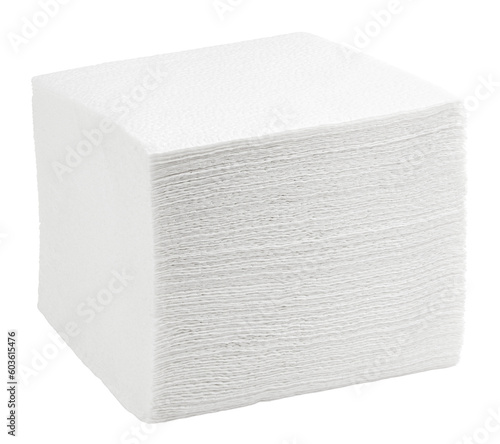 Paper napkin isolated on white background, full depth of field