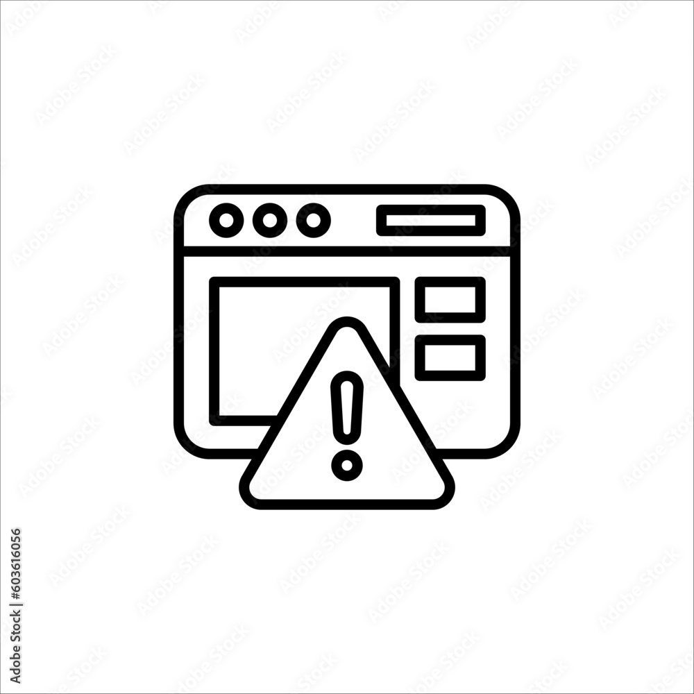 Failure, system error icon. Alert, gear, mechanical concept. Vector illustration isolated on white background. Failure, system error icon. Alert, gear, mechanical concept. Vector illustration isolated on white background.