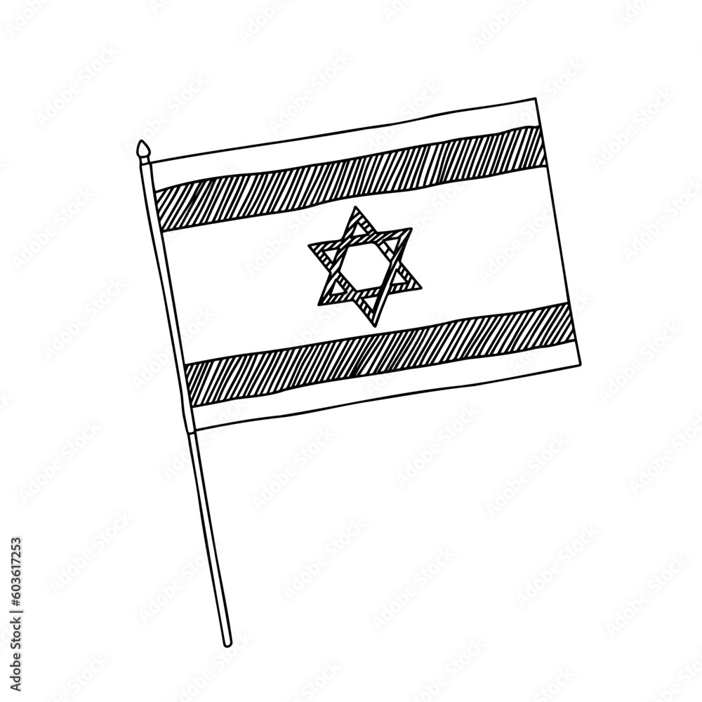 Israel Flag Vector Outline Illustration Vector Black And White Hand israel-flag-vector-outline-illustration-vector-black-and-white-hand