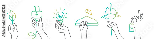 Climate change illustration set.