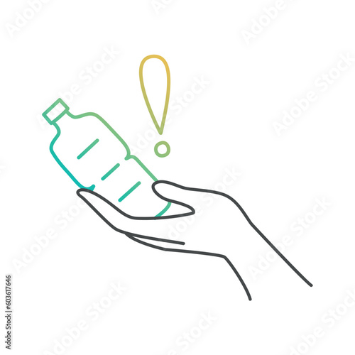 Hand holding bottle. Recycle waste biomaterials.