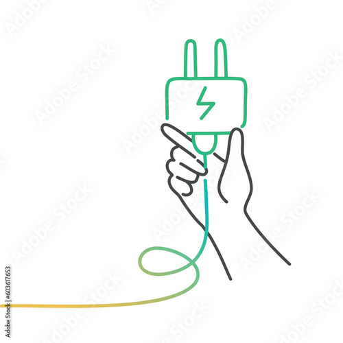 Hand holding socket.