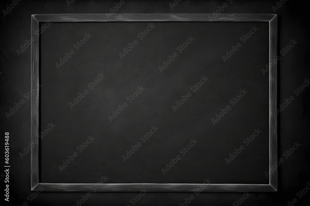 Blank blackboard with frame. Generative AI Blank blackboard with frame. Generative AI