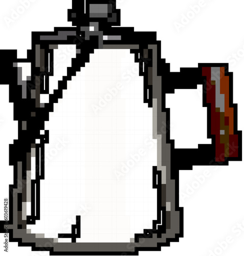 beverage percolator pot coffee game pixel art retro vector. bit beverage percolator pot coffee. old vintage illustration