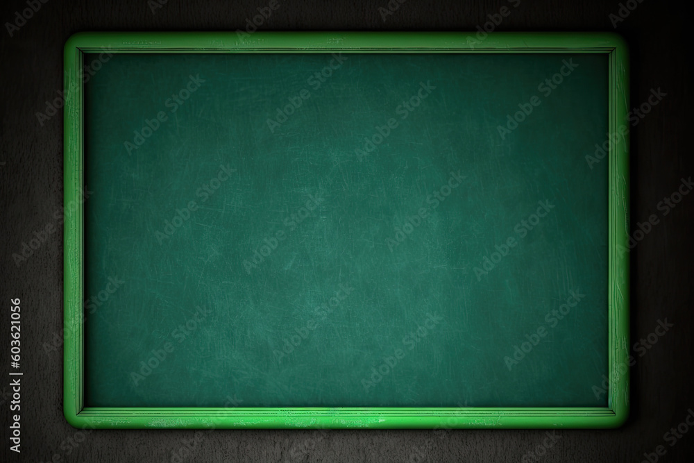 Framed black chalkboard. Generative AI Framed black chalkboard. Generative AI