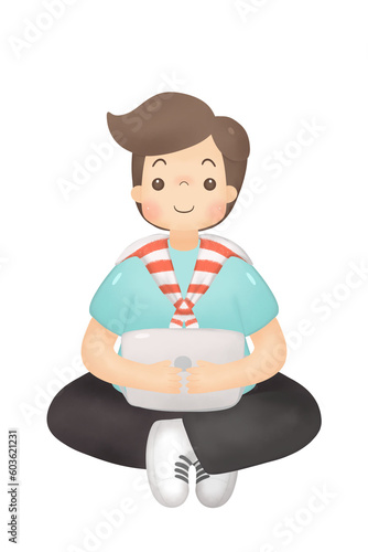 Man sitting with Workspace .