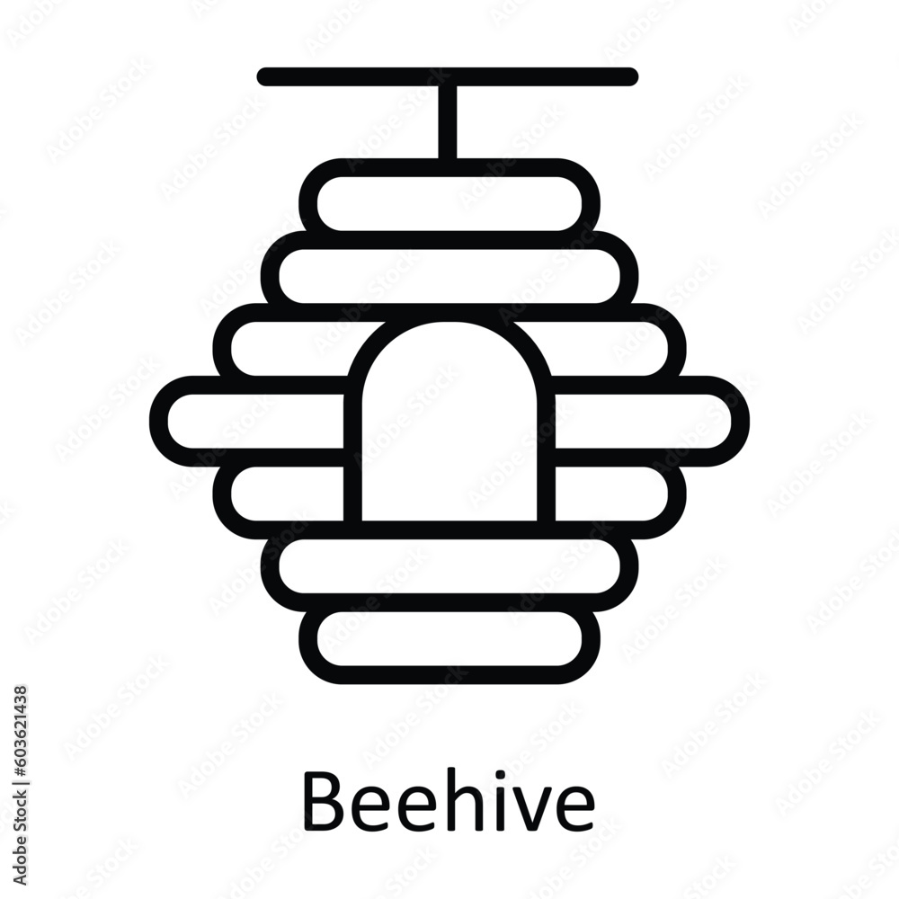 Beehive vector outline Icon Design illustration. Agriculture Symbol on White background EPS 10 File Beehive vector outline Icon Design illustration. Agriculture Symbol on White background EPS 10 File