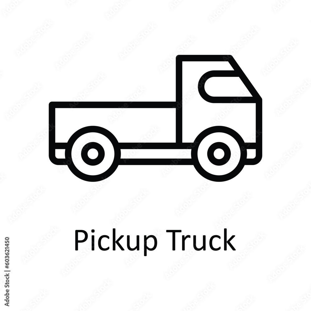 Pickup Truck vector    outline Icon Design illustration. Agriculture  Symbol on White background EPS 10 File