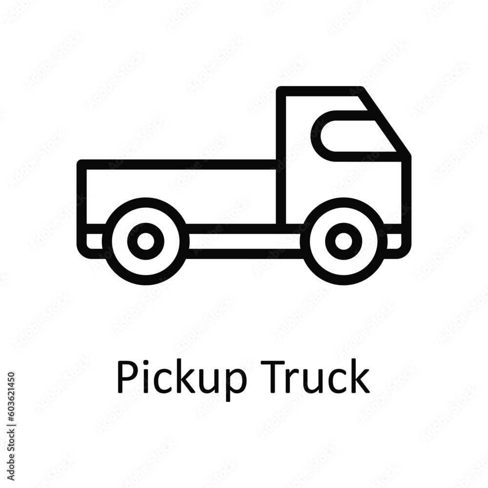 Pickup Truck vector outline Icon Design illustration. Agriculture Symbol on White background EPS 10 File Pickup Truck vector outline Icon Design illustration. Agriculture Symbol on White background EPS 10 File