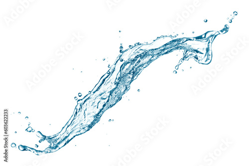 Flowing water splash isolated