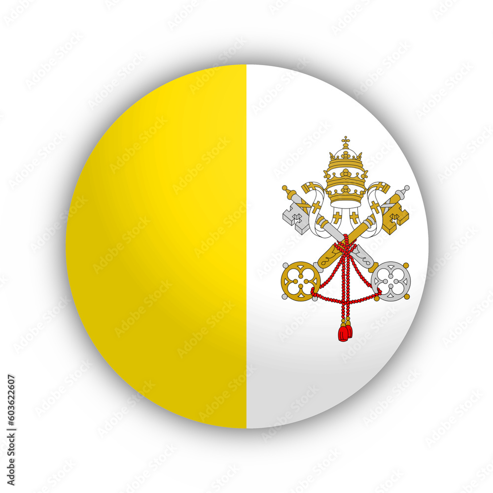 Flaga Watykanu Przycisk - obrazy, fototapety, plakaty 