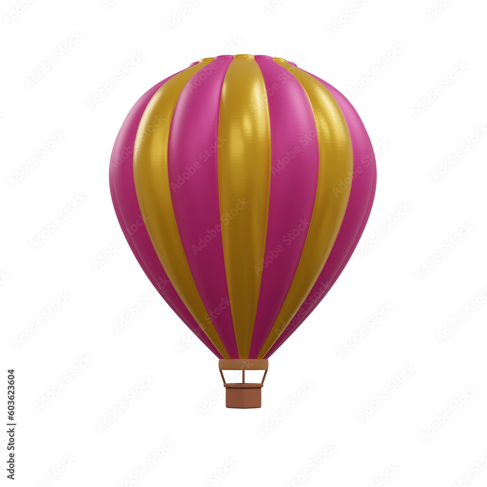 3D rendering hot air balloon isolated. 3D rendering hot air balloon isolated.