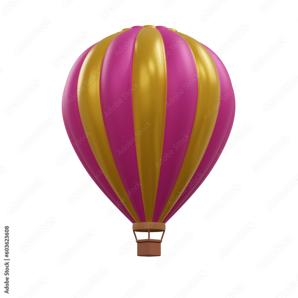 Naklejka premium 3D rendering hot air balloon isolated.