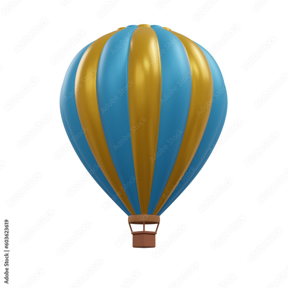 Naklejka premium 3D rendering hot air balloon isolated.