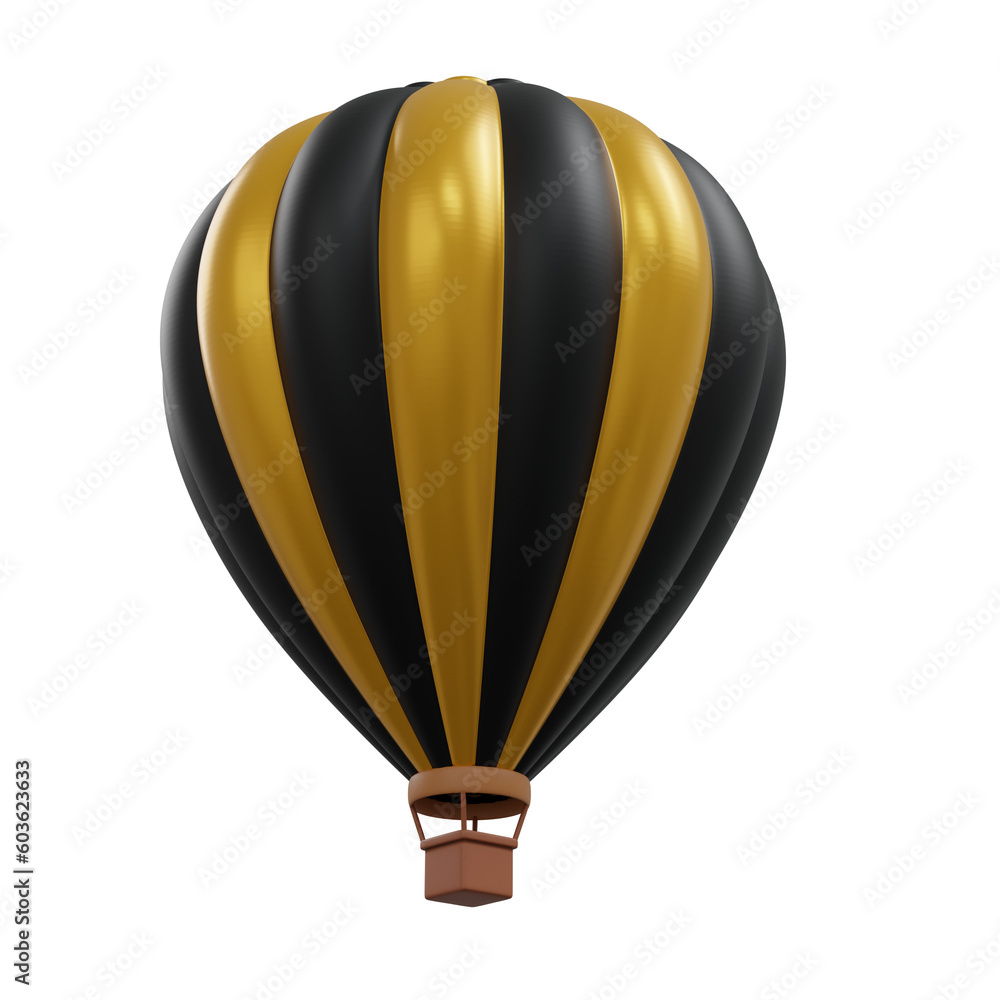 Fototapeta premium 3D rendering hot air balloon isolated.