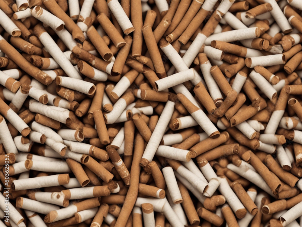 World no tobacco day concept stop smoking breaking cigarette butts on floor