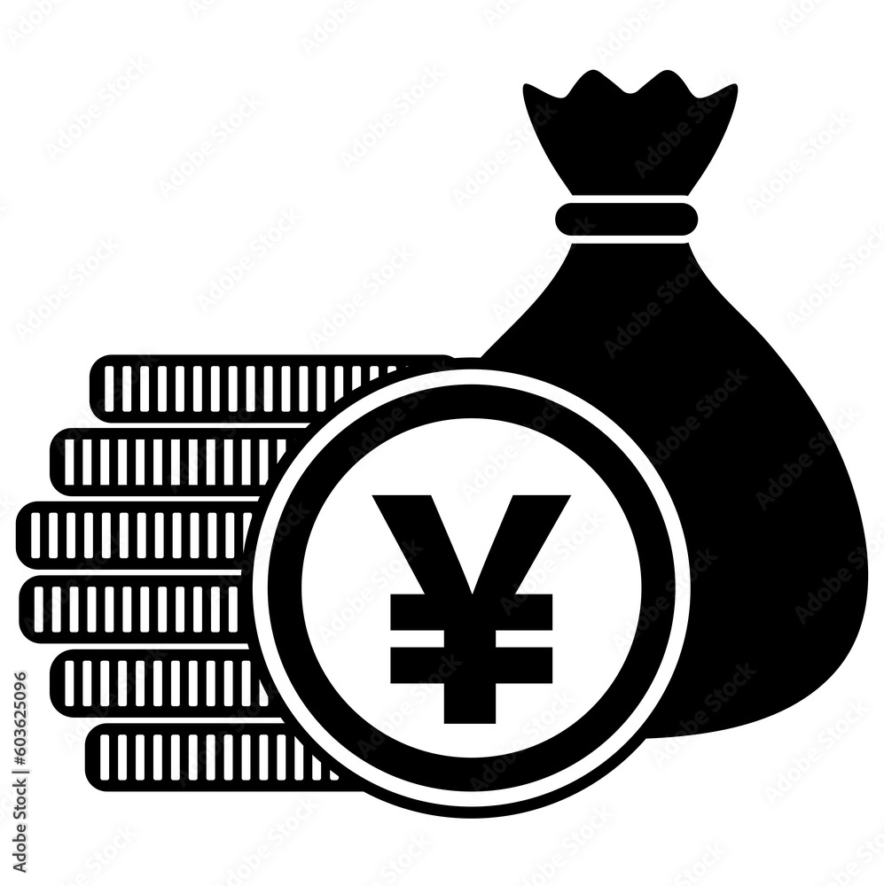 coin Yen, Yen money ,Yen financial growth, Yen currency, money bag, financial wealth concept illustration coin Yen, Yen money ,Yen financial growth, Yen currency, money bag, financial wealth concept illustration