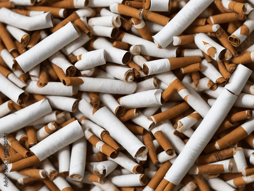 World no tobacco day concept stop smoking breaking cigarette butts on floor