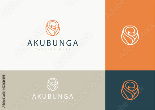 Minimal luxury rose logo template