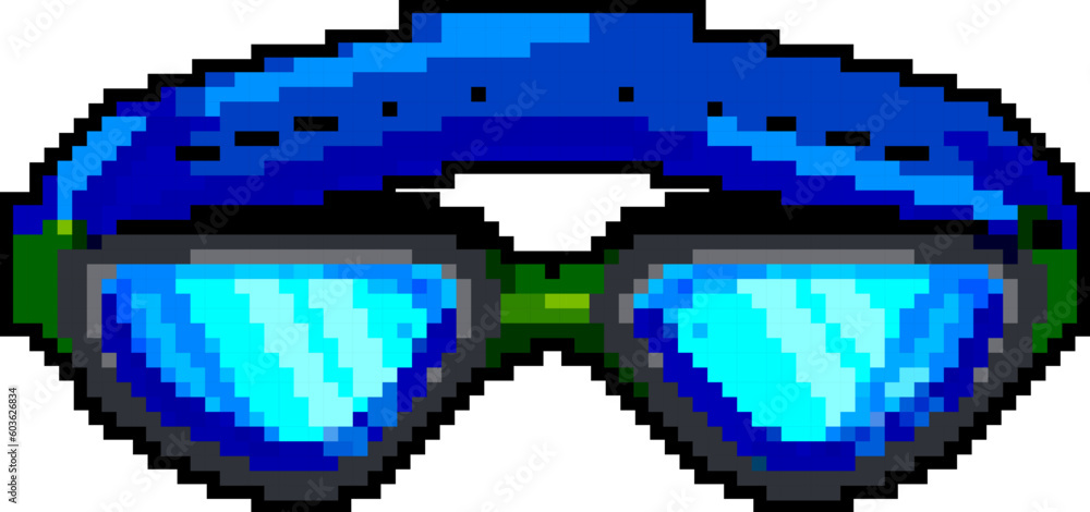 diving pool goggles game pixel art retro vector. bit diving pool ...