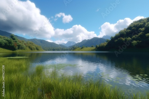lake and mountains Generative Ai