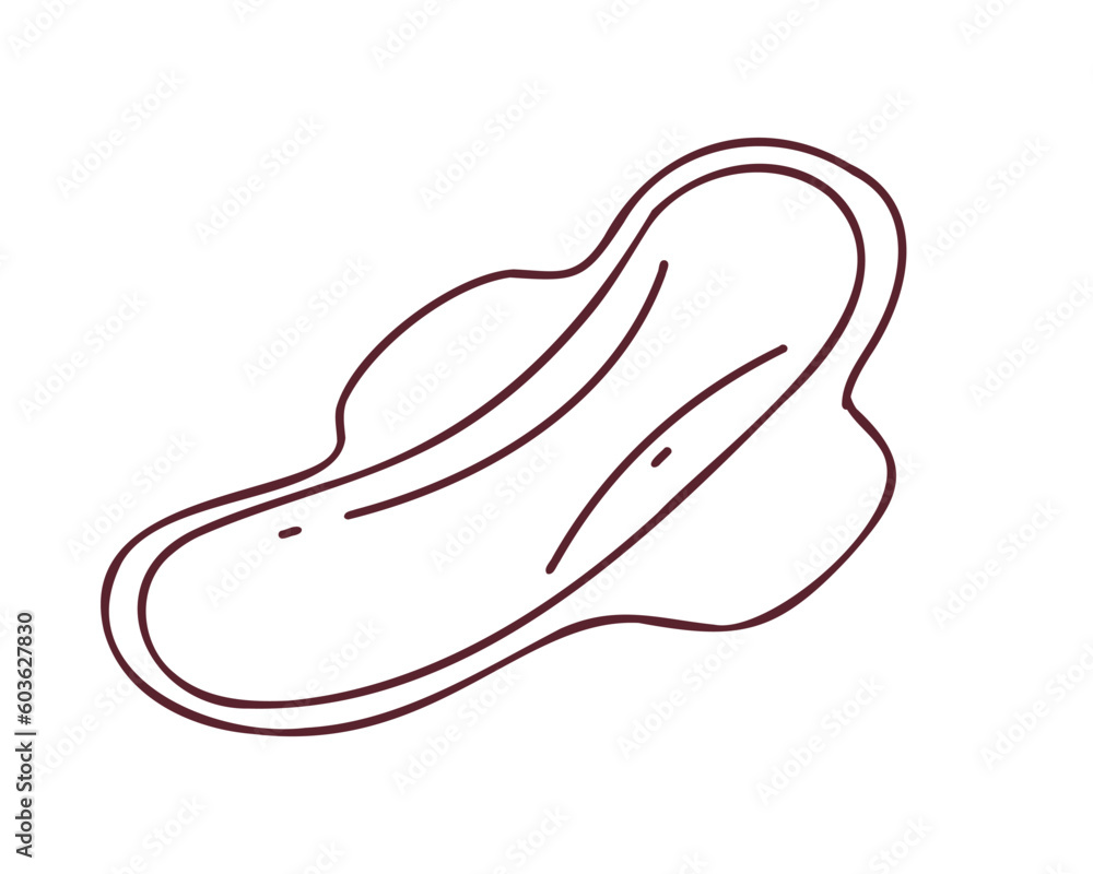 Women's panty liner, doodle, hand drawn vector illustration Women's panty liner, doodle, hand drawn vector illustration