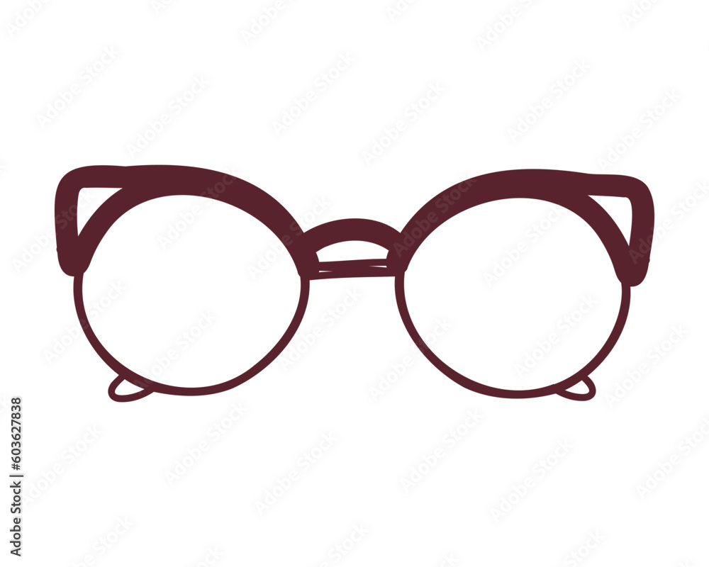 Fototapeta premium Glasses isolated on white background, doodle, hand drawn vector