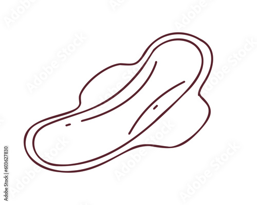 Women's panty liner, doodle, hand drawn vector illustration