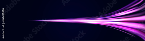 Light trail wave effect. Abstract motion lines, glowing headlights and optical fiber, PNG glow curve swirl, road car headlights and glowing white speed lines on a swirl light on the road.