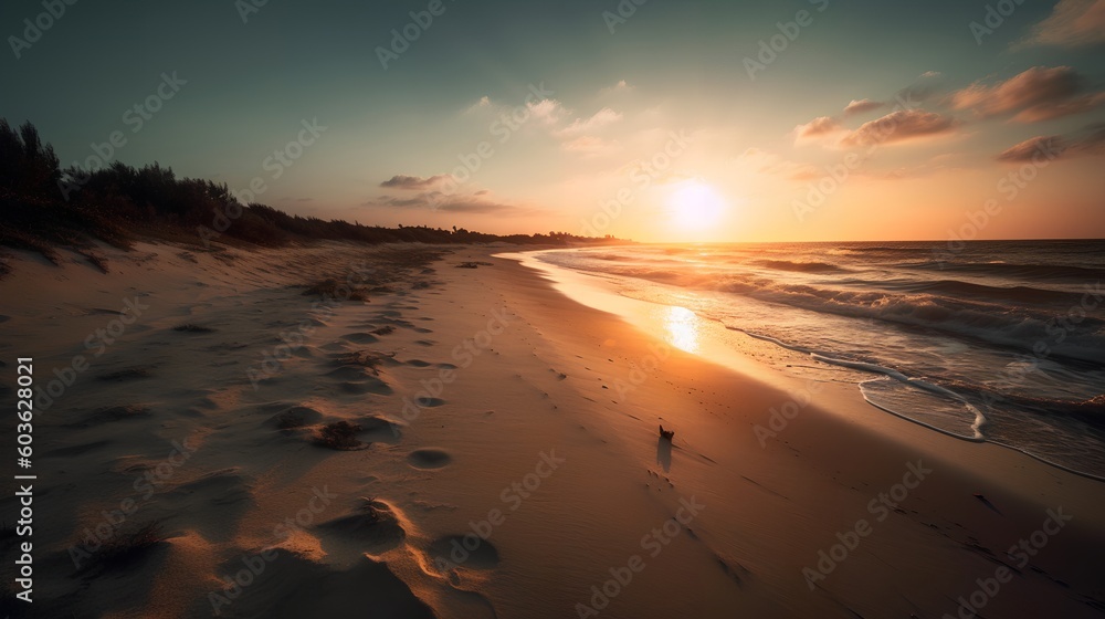 Sunset on the Beach, Image Ai Generated	
