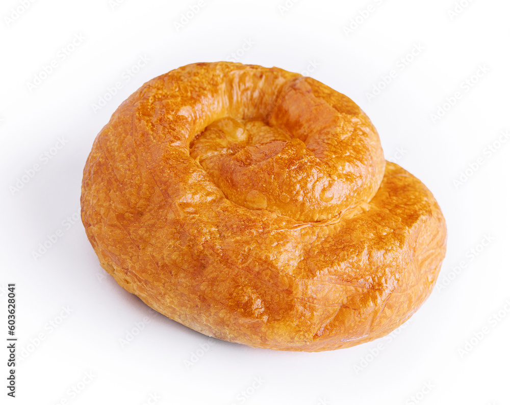 Fresh twisted bun isolated on white Fresh twisted bun isolated on white