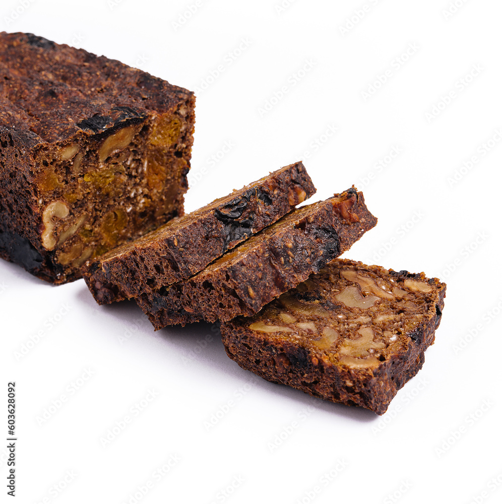 delicious loaf of fresh banana bread with walnuts delicious loaf of fresh banana bread with walnuts