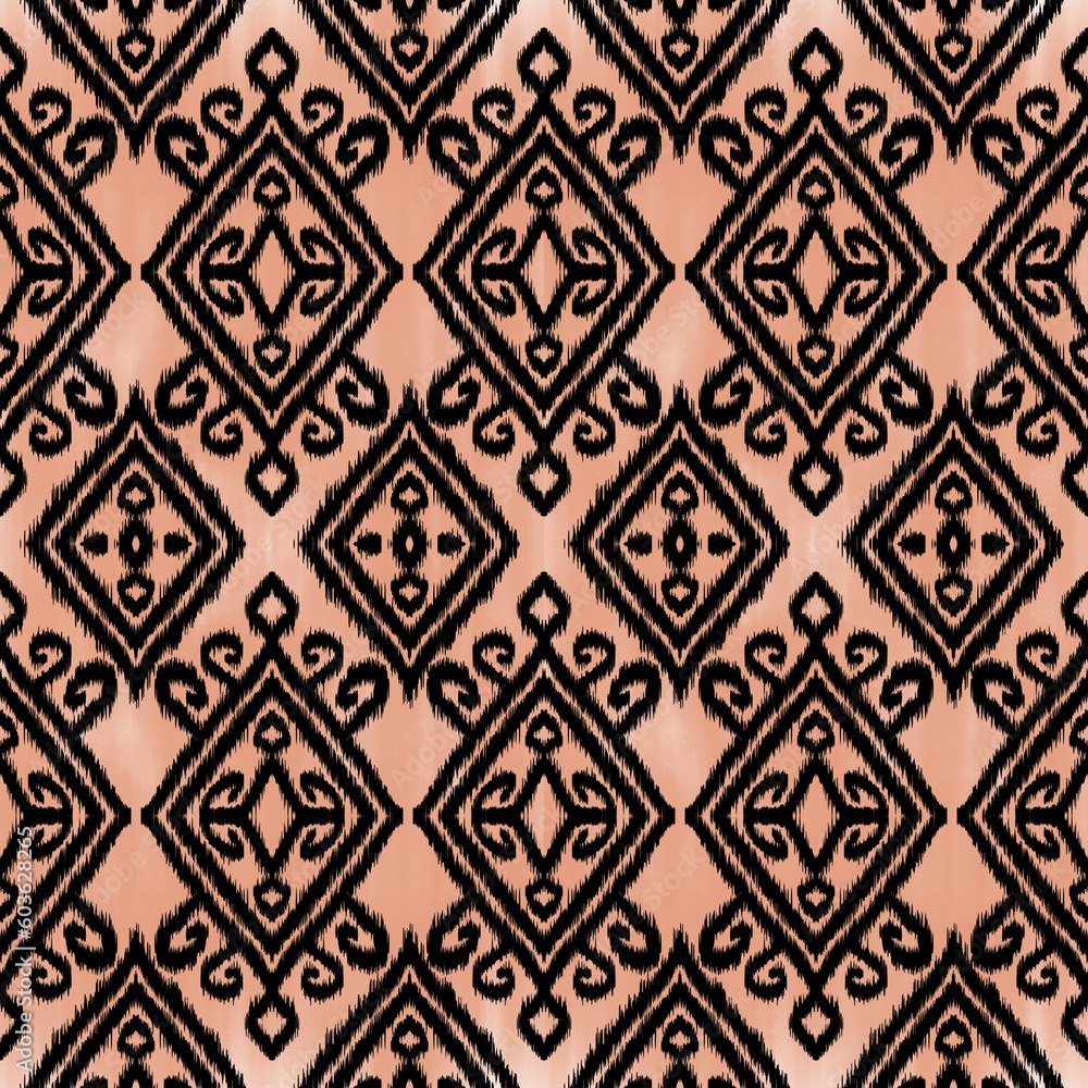 Ikat pattern Ethnic textile tribal American American Aztec fabric geometric motif