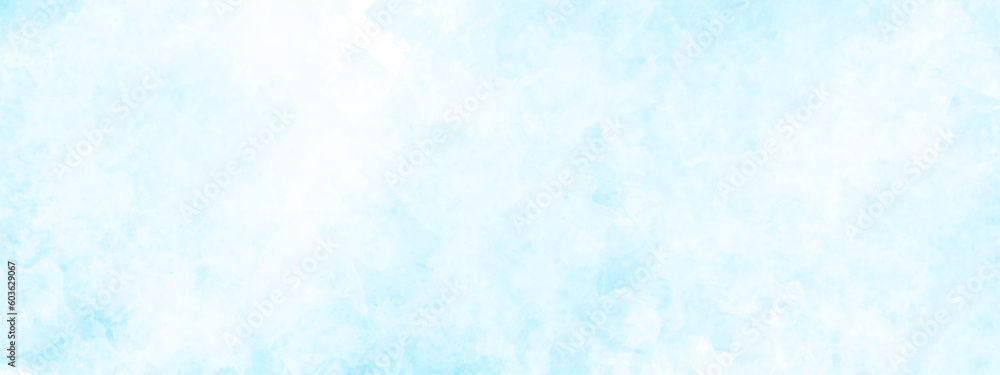 soft white and blue watercolor background.