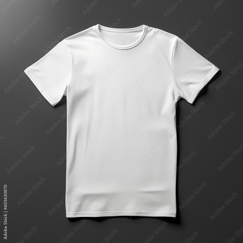 Naklejka premium white t shirt mock up, white on Black background, Image Ai Generated