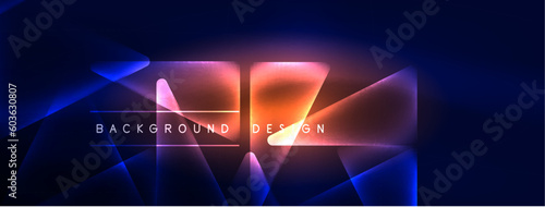 Neon lights hacking geometric background, virtual reality or artificial intelligence concept, cyberpunk geometric template for wallpaper, banner, presentation, background