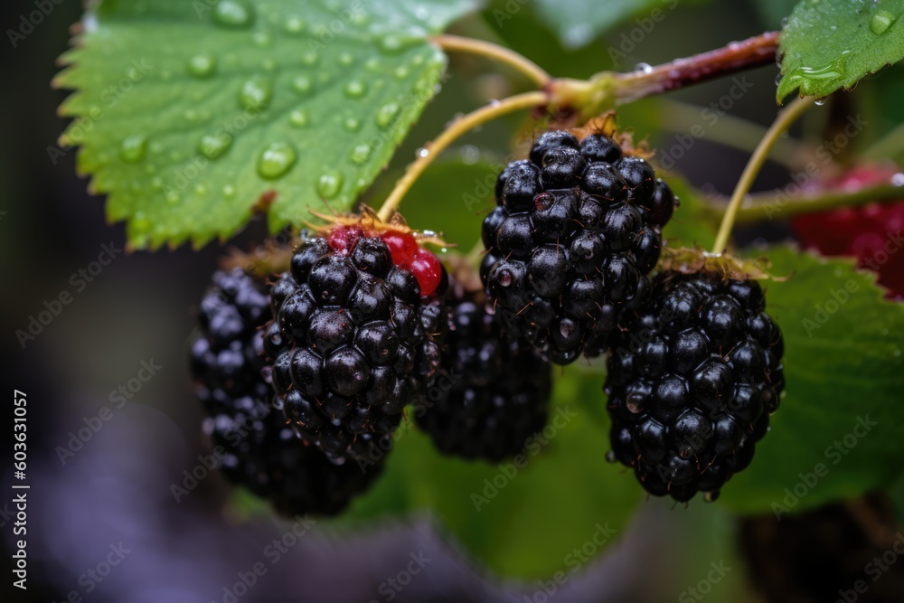 blackberries with water drops blackberries with water drops