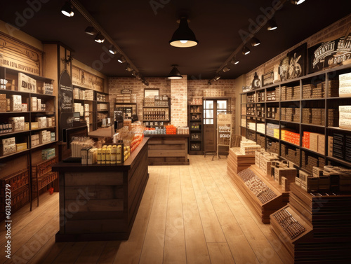 Tobacco shop Man smoking Generative AI