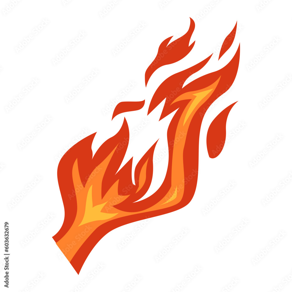 Naklejka premium Fire flame flat icon