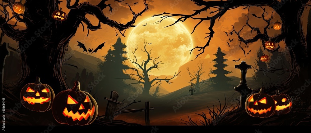 Halloween Banner promo sale  Generative AI