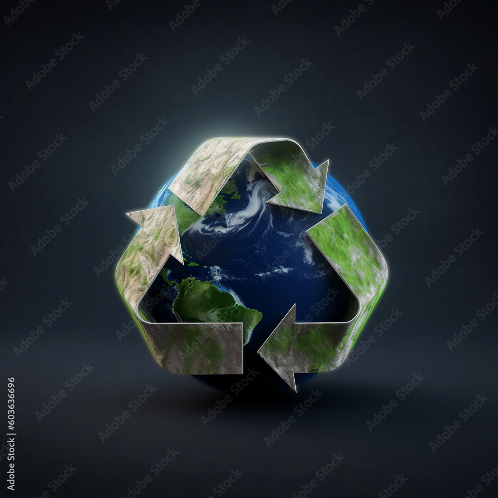 The Recycle Symbol On The Earth, Generative Ai The Recycle Symbol On The Earth, Generative Ai