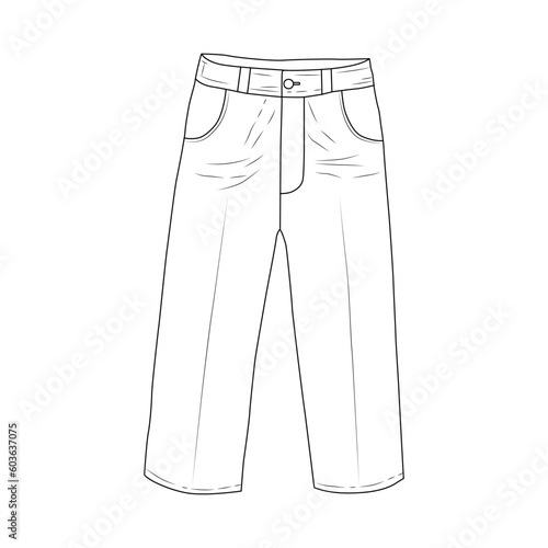 Pants sketch illustration on white background