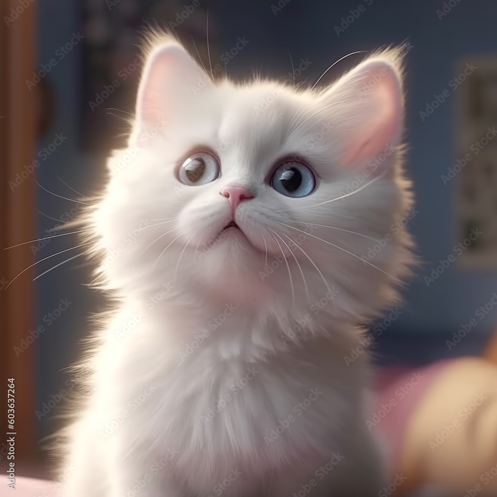 a awesome cute cat animation sticker kawaii
