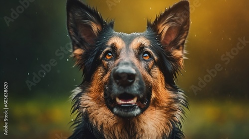 German shepherd surprised, majestic portrait - Generative AI