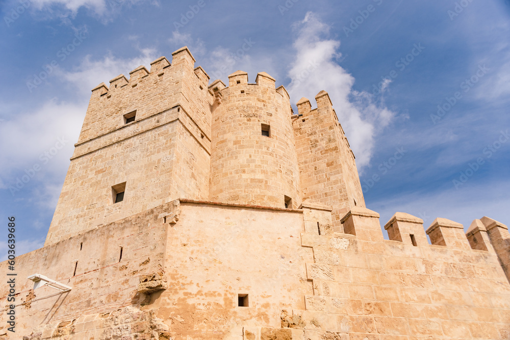 Calahorra Tower, Torre de la Calahorra in Cordoba, Spain. A fortified gate built during the late 12th century by the Almohads to protect the nearby Roman Bridge in Cordoba, Andalusia, Spain