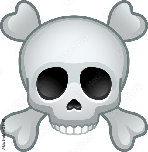 Top quality emoticon. Skull with crossed bones vector emoji face emoji. Popular element. Detailed emoji icon from the Telegram app.