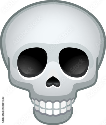Top quality emoticon. Skull face emoji isolated, dead emoticon face emoji. Popular element. Detailed emoji icon from the Telegram app.