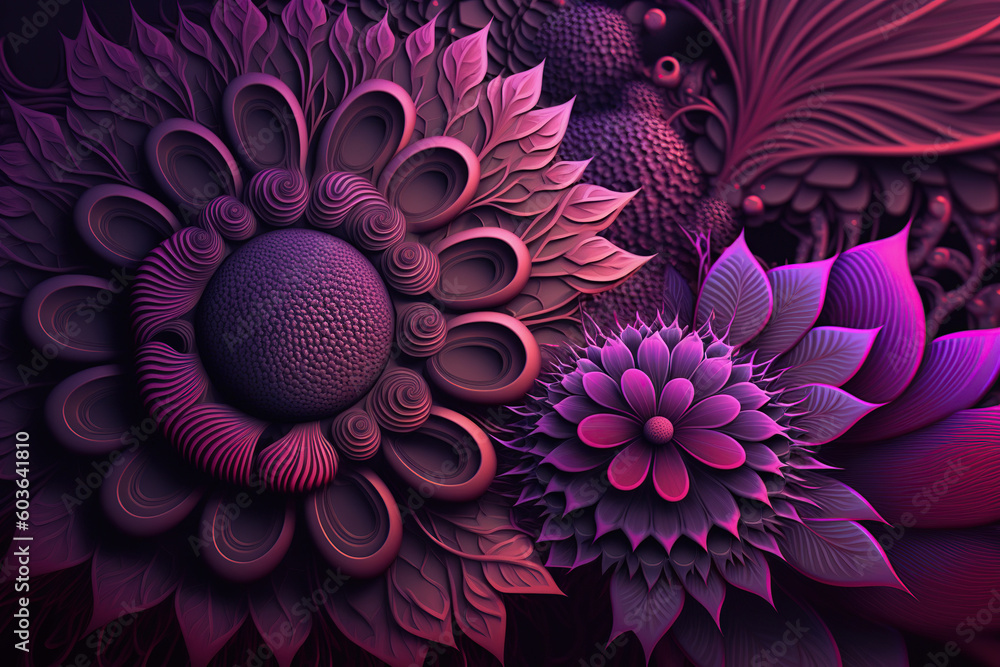 Close-up flower colored in Viva Magenta , Natural floral banner main trend concept, AI Generative. Close-up flower colored in Viva Magenta , Natural floral banner main trend concept, AI Generative.
