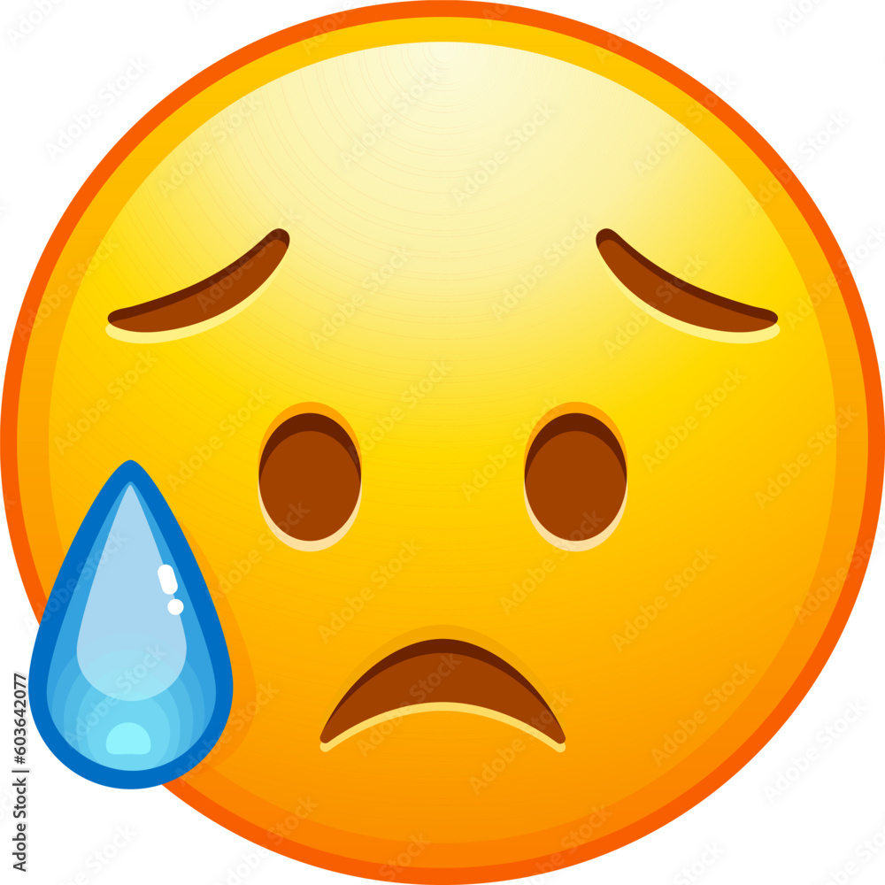 Anxious emoji with sweat. Concerned emoticon sweat dripping down